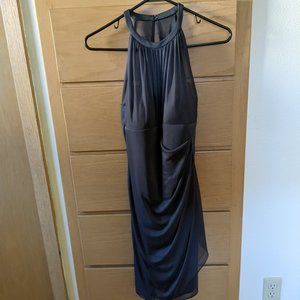 Size 6 short mesh with cascade dress in Graphite